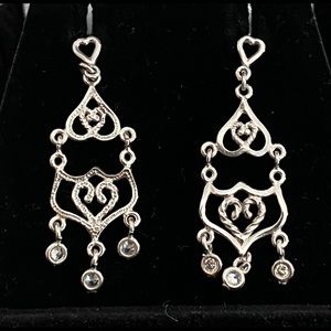 Vintage 10k gold earrings with natural diamonds